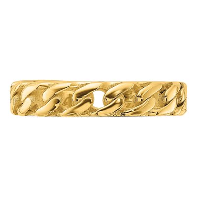 14K Yellow Gold Curb Link Ring – view 4
