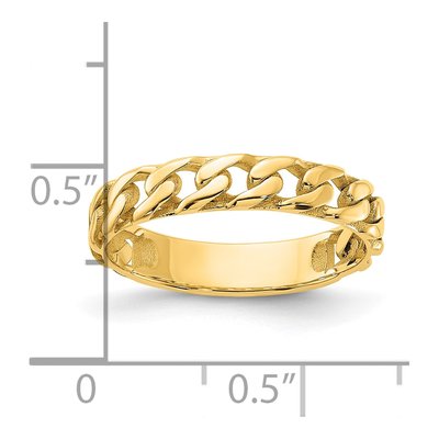 14K Yellow Gold Curb Link Ring – view 5