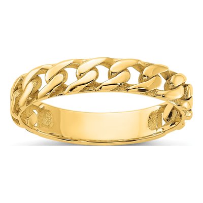14K Yellow Gold Curb Link Ring