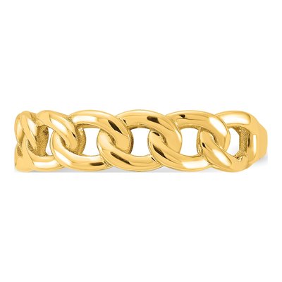 14K Yellow Gold Curb Link Ring – view 3