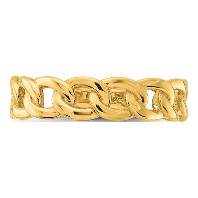 14K Yellow Gold Curb Link Ring – view 4