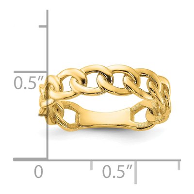 14K Yellow Gold Curb Link Ring – view 5