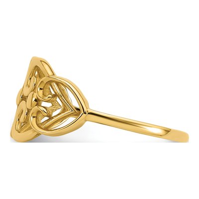 14K Yellow Gold Cut-Out Hearts Ring – view 4