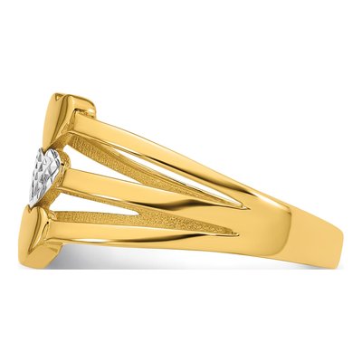 14K Yellow Gold Three Hearts Ring – view 4