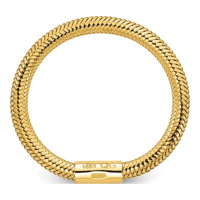 14K Yellow Gold Mesh Stretch Ring – view 3