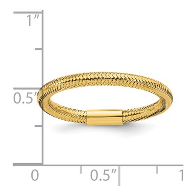 14K Yellow Gold Mesh Stretch Ring – view 6