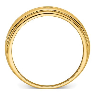 14K Yellow Gold Grooved Ring – view 3