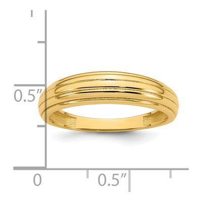 14K Yellow Gold Grooved Ring – view 6