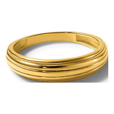 14K Yellow Gold Grooved Ring – view 8