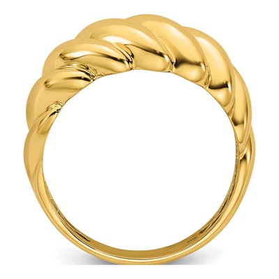 14K Yellow Gold Twisted Domed Ring – view 3