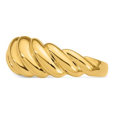 14K Yellow Gold Twisted Domed Ring – view 4