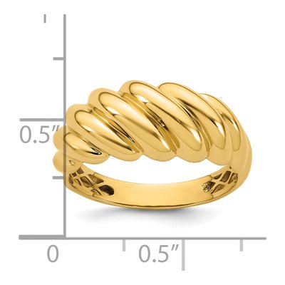 14K Yellow Gold Twisted Domed Ring – view 6