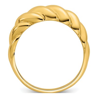 14K Yellow Gold Twisted Domed Ring – view 3