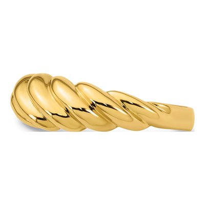 14K Yellow Gold Twisted Domed Ring – view 4