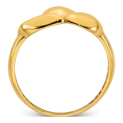 14K Yellow Gold Trio Domed Ring – view 3