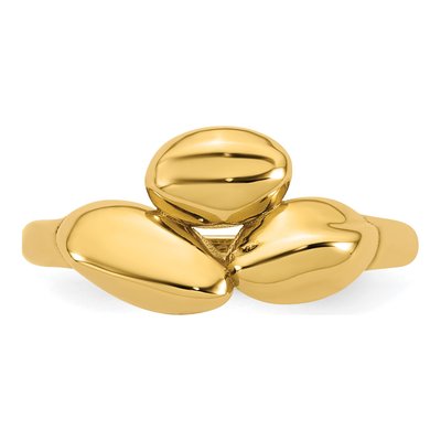 14K Yellow Gold Trio Domed Ring – view 5