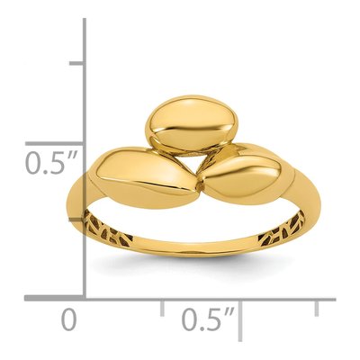 14K Yellow Gold Trio Domed Ring – view 6