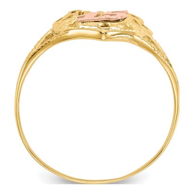 14K Two-Tone Gold Quinceanera Heart Ring – view 3