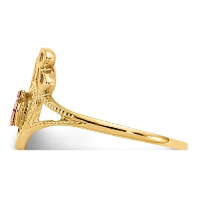 14K Two-Tone Gold Quinceanera Heart Ring – view 5