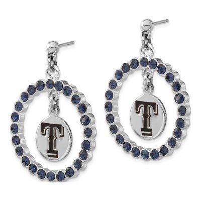 Texas Rangers Brass Crystal Dangle Earrings – view 2