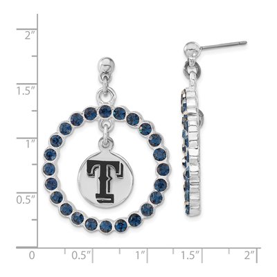 Texas Rangers Brass Crystal Dangle Earrings – view 3