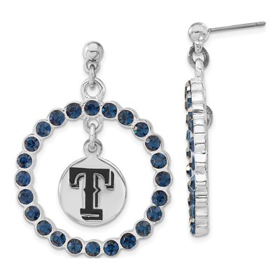Texas Rangers Brass Crystal Dangle Earrings