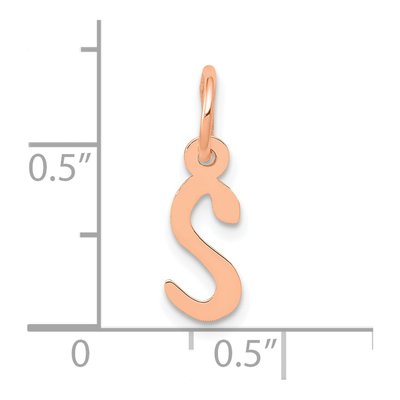 14K Rose Gold Initial S Charm – view 3