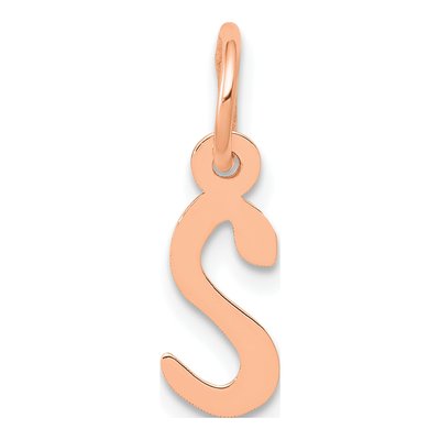 14K Rose Gold Initial S Charm