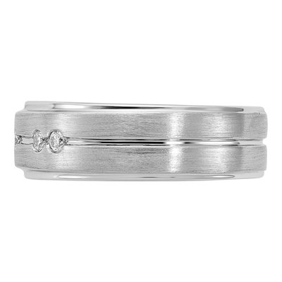 Men's 10K White Gold 1/5 ct tw Diamond Wedding Band – view 3