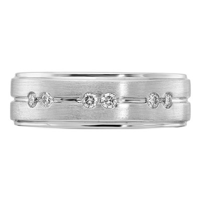 Men's 10K White Gold 1/5 ct tw Diamond Wedding Band – view 4