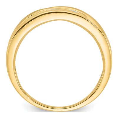 Men's 10K Yellow Gold 1/5 ct tw Diamond Curved Wedding Ring – view 2