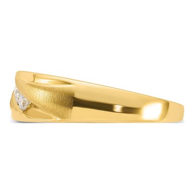 Men's 10K Yellow Gold 1/5 ct tw Diamond Curved Wedding Ring – view 3
