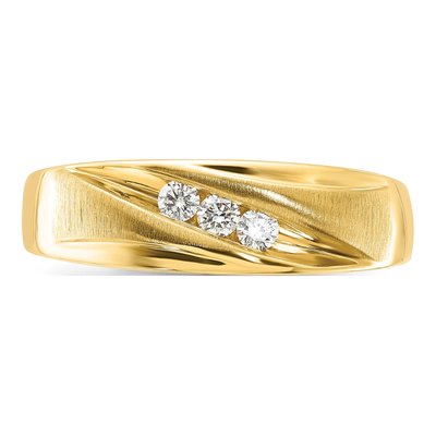 Men's 10K Yellow Gold 1/5 ct tw Diamond Curved Wedding Ring – view 4