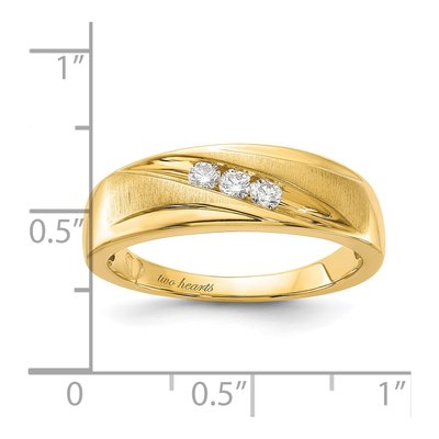 Men's 10K Yellow Gold 1/5 ct tw Diamond Curved Wedding Ring – view 5