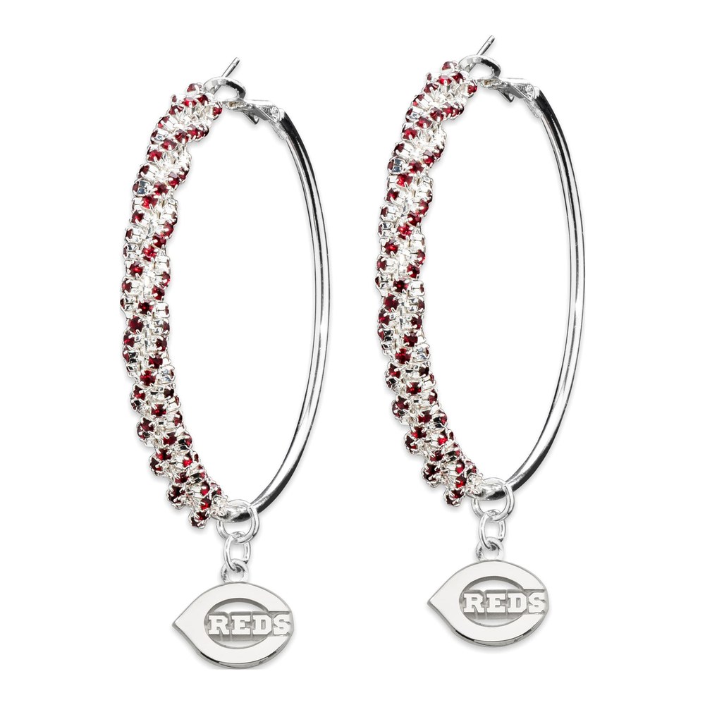 Cincinnati Reds Brass Amped Crystal Earrings