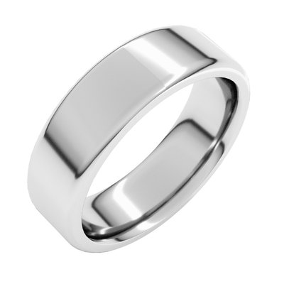 Continuum Sterling Silver 6mm Round-Edge Flat Comfort-Fit Wedding Band