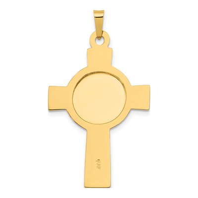 14K Yellow Gold St. Anthony Cross Medal Pendant – view 5