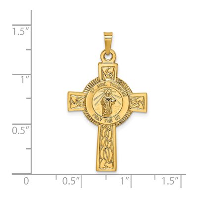 14K Yellow Gold St Jude Thaddeus Cross Pendant – view 4