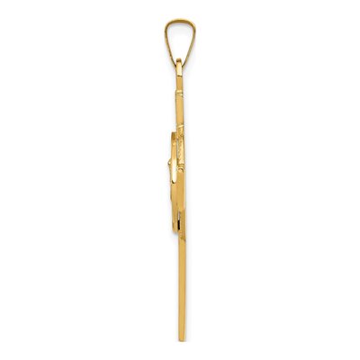 14K Yellow Gold St Michael Cross Medal Pendant – view 3