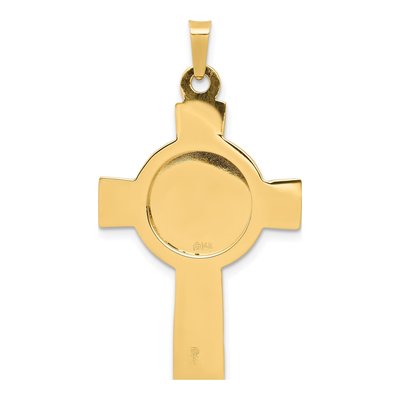 14K Yellow Gold St Michael Cross Medal Pendant – view 5