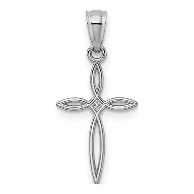 14K White Gold Passion Cross Pendant – view 4