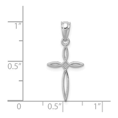 14K White Gold Passion Cross Pendant – view 5