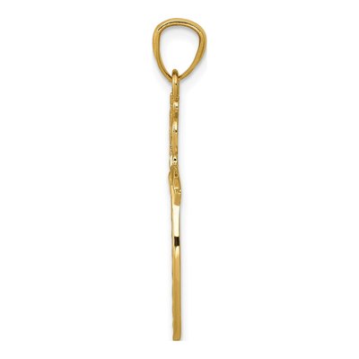 14K Yellow Gold Scroll Cross Pendant – view 3