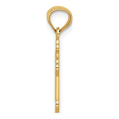 14K Yellow Gold Small Budded Cross Charm – view 3
