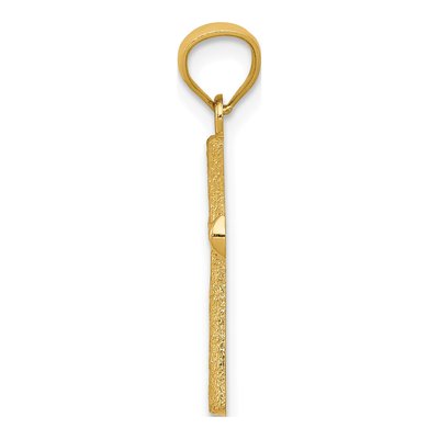 14K Yellow Gold Diamond-Cut Cross Pendant – view 3