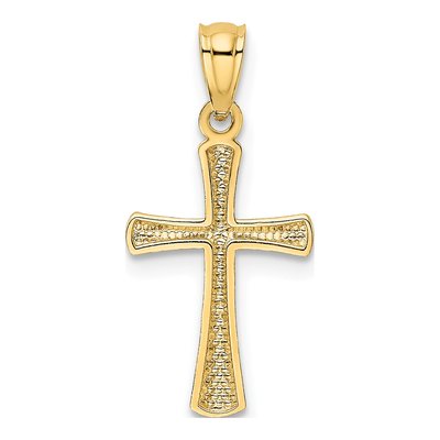 14K Yellow Gold Diamond-Cut Cross Pendant – view 4