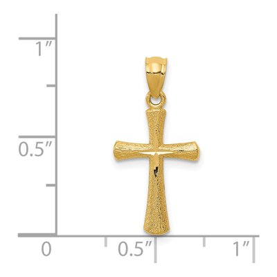 14K Yellow Gold Diamond-Cut Cross Pendant – view 5