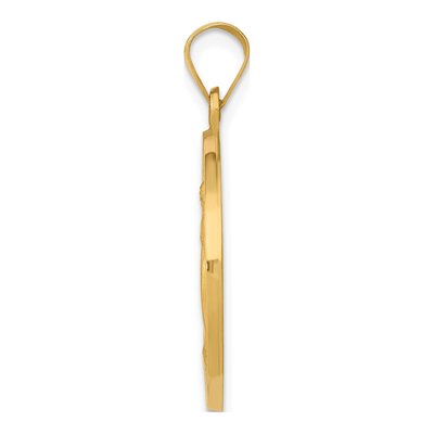 14K Yellow Gold Miraculous Medal Round Pendant – view 3