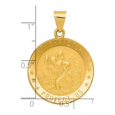 14K Yellow Gold Saint Christopher Medal Pendant – view 5