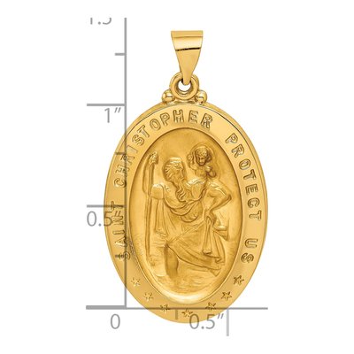14K Yellow Gold Saint Christopher Medal Pendant – view 4
